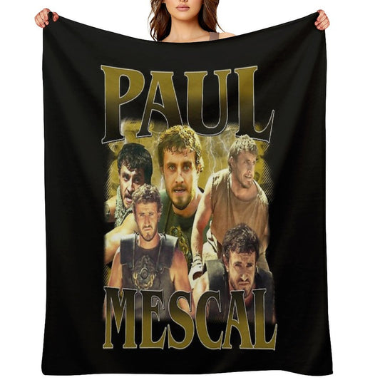 Retro Paul Mescal Throw Blanket