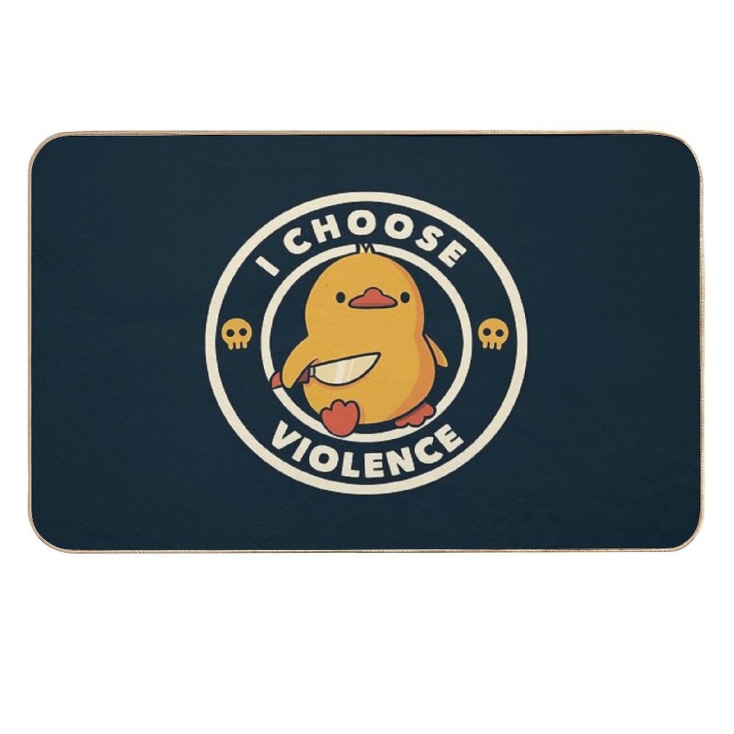 I Choose Violence Funny Duck by Tobe Fonseca  Pet-Safe Bath Mat