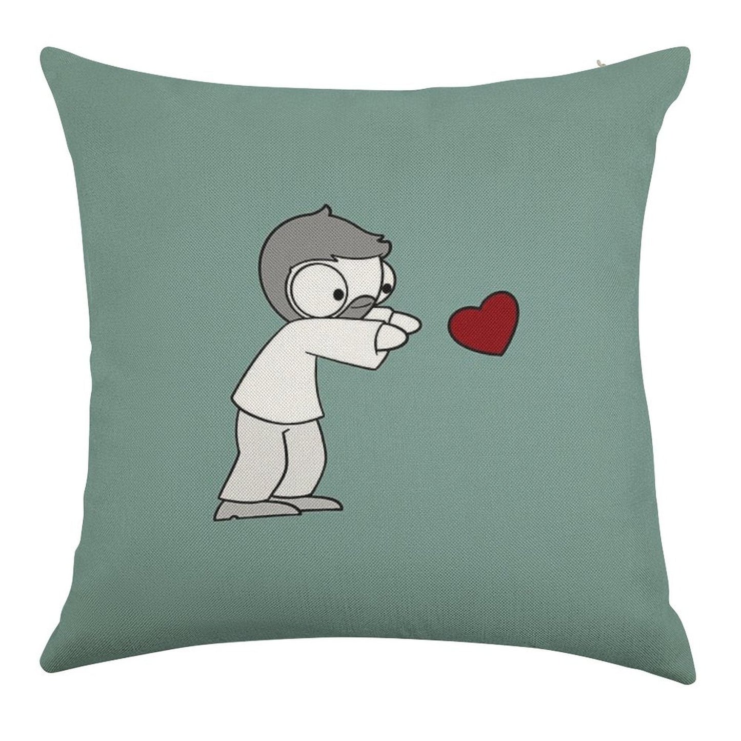 John Hearts Linen Throw Pillow Cover