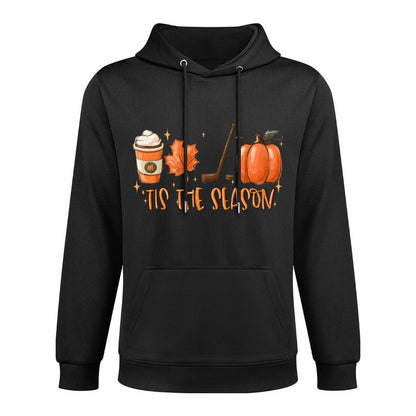 Tis The Season Hockey Latte Leaves Hello Pumpkin Halloween Sweatshirt Moisture-Wicking Hoodie
