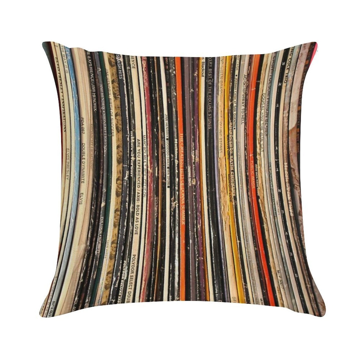 Vinyl Record Collection Photography Soft Bedroom Essential Throw Pillow