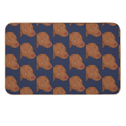 Cute Red Nose Pitbull Portrait - Vector Art Bath Mat