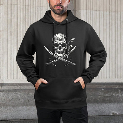 Pirate Skull And Crossbones Skeleton Halloween For Kids Boys Breathable Fabric Hoodie