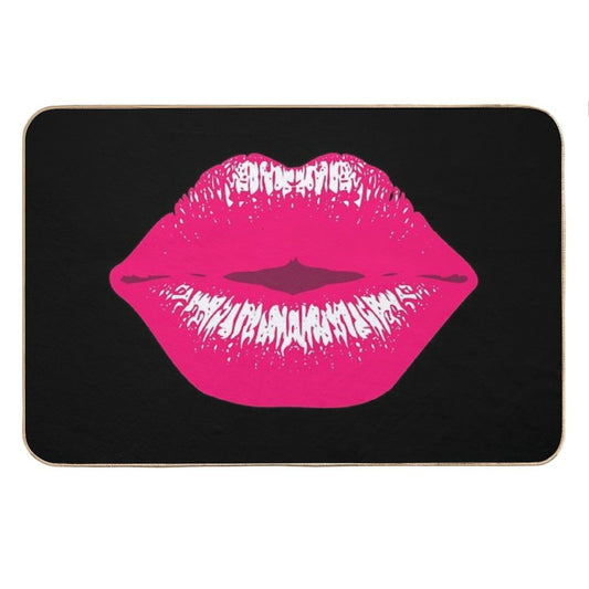 Pink Kiss Kissing Lips Lipstick Lipgloss Bath Mat