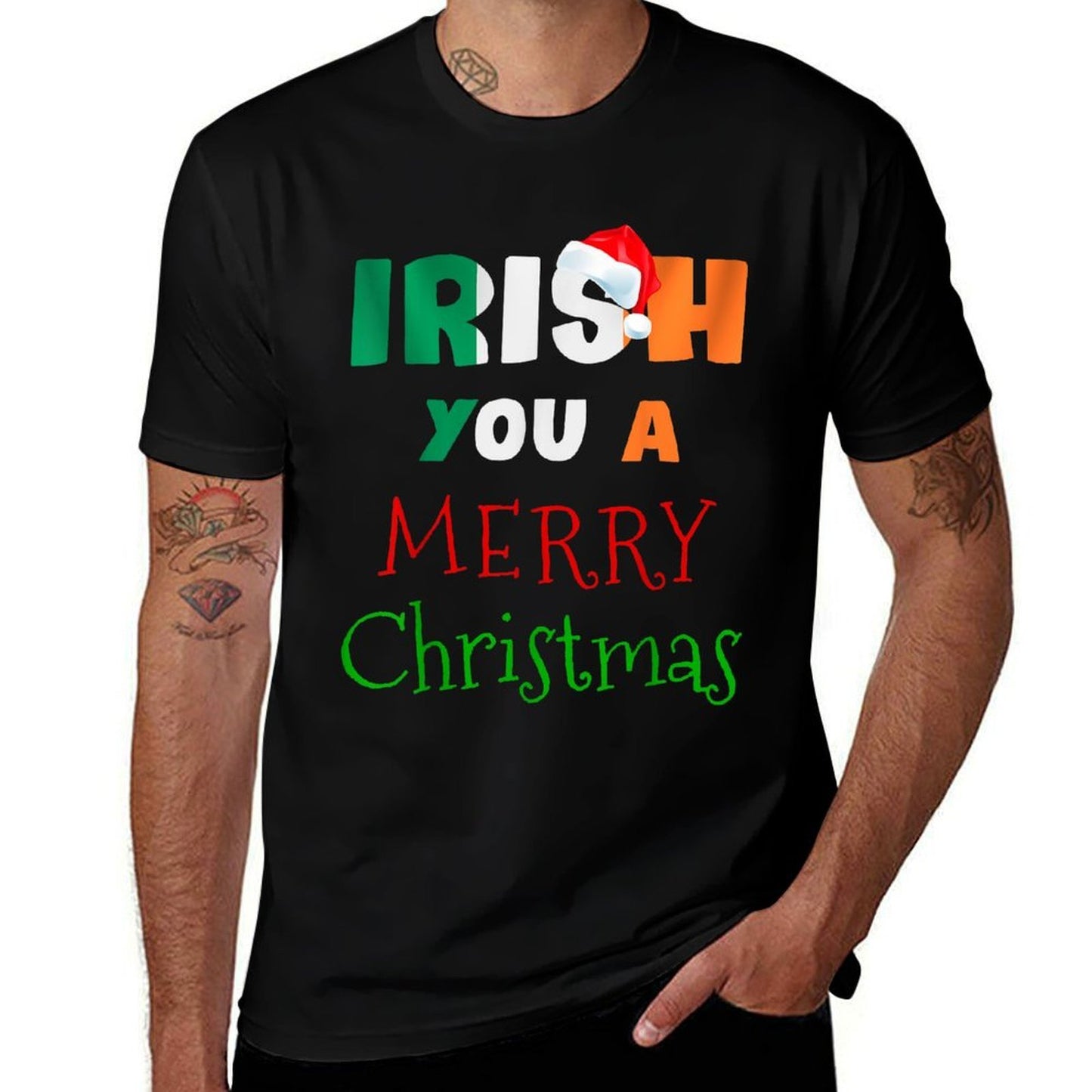 Irish You A Merry Christmas Ireland Xmas Holidays Gift  Graphic-printed T-Shirt
