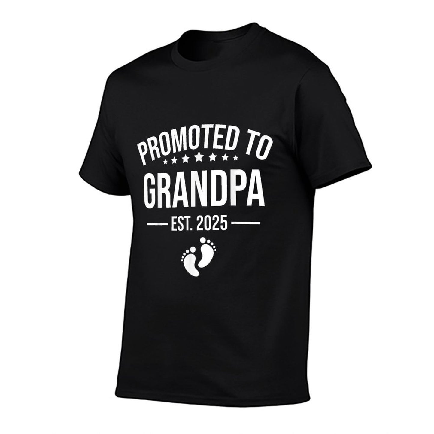 Birth Gift Co. Funny 1st Time Grandpa 2025 - Black, Small,, Unisex Adult, Cotton 60 Polyester 40, Novelty T-Shirt