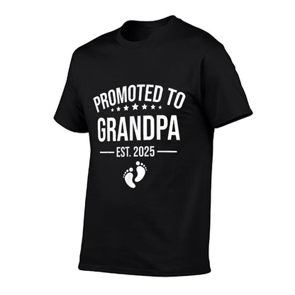 Birth Gift Co. Funny 1st Time Grandpa 2025 - Black, Small,, Unisex Adult, Cotton 60 Polyester 40, Novelty T-Shirt