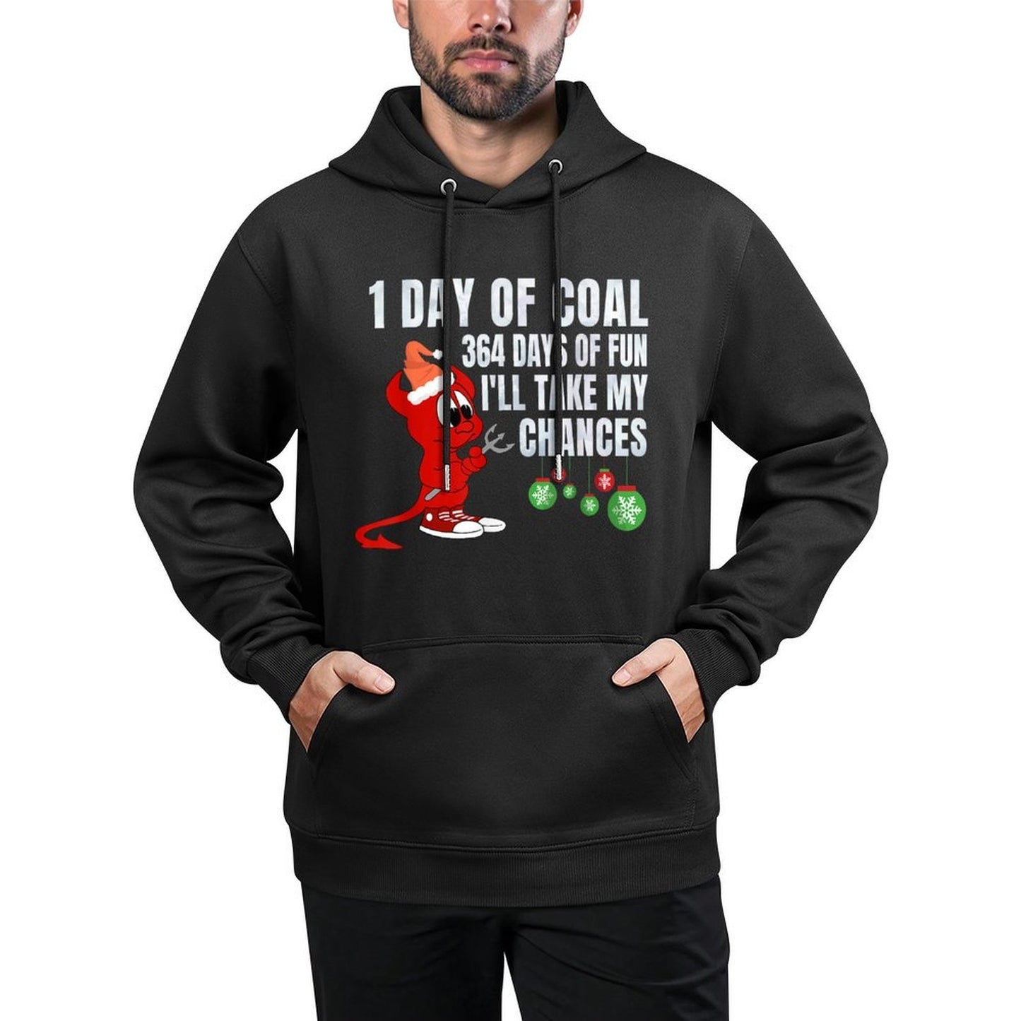 1 Day Of Coal 364 Days Of Fun Holiday Christmas T Kangaroo Pocket Hoodie