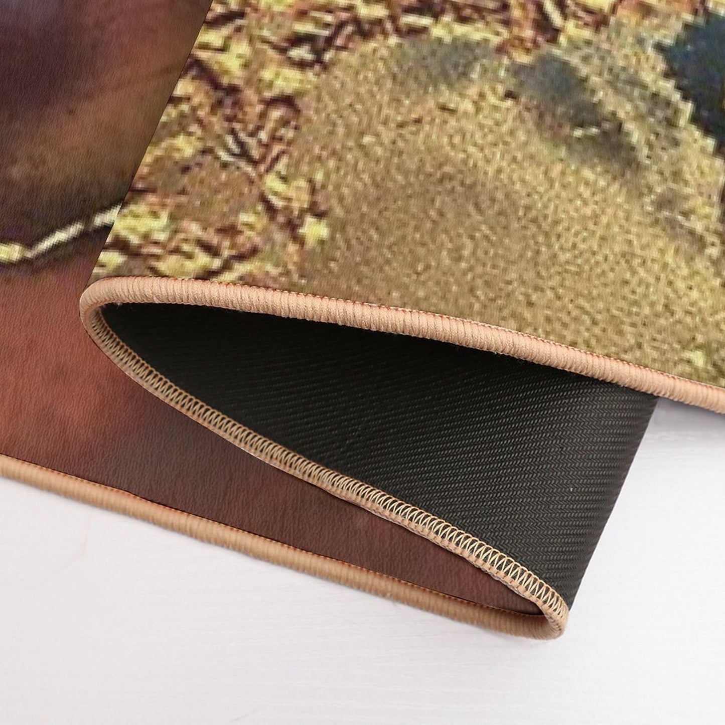 Stylish Girly Trend Autumn Ink Faux Marble Texture Bath Mat