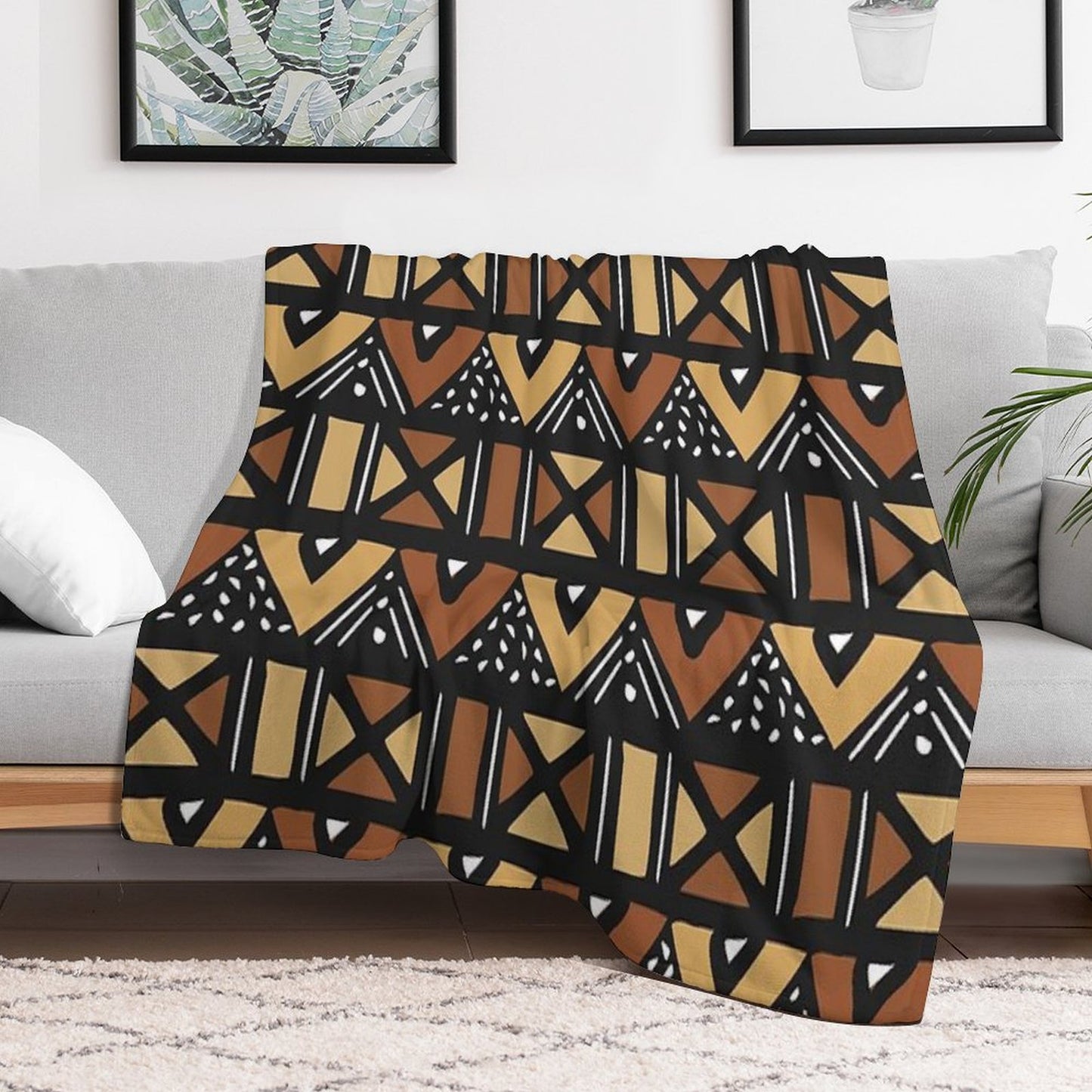 Mud Cloth Mali Throw Blanket
