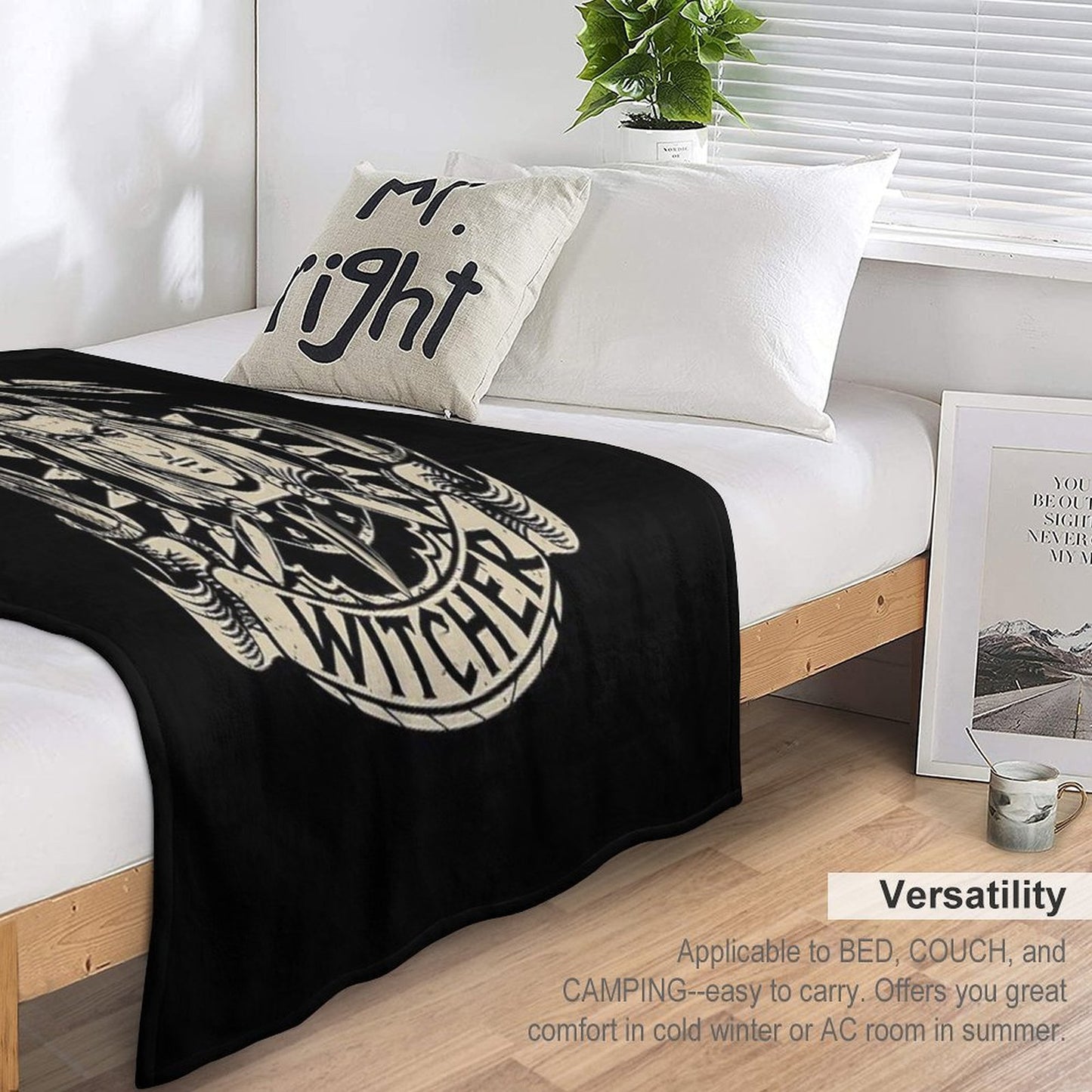 Toss A Coin To Your Witcher Geralt of Rivia Throw Blanket