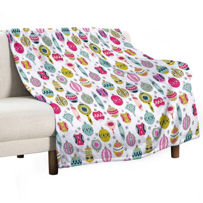 Ornaments - White by Andrea Lauren Throw Blanket