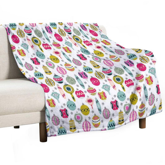 Ornaments - White by Andrea Lauren Throw Blanket