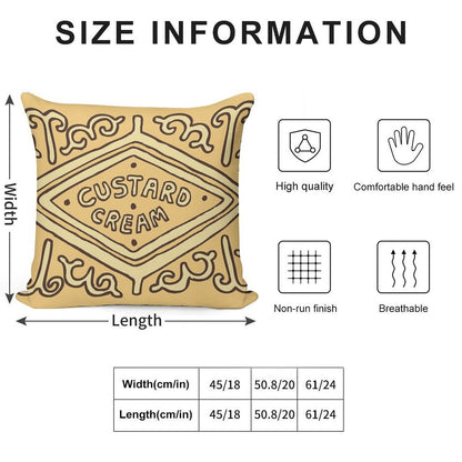 Custard Cream British Biscuit Soft Luxury Feel Throw Pillow