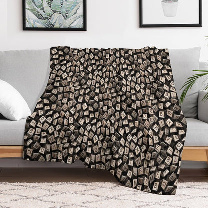 Scrabble Tile Madness Pattern Throw Blanket