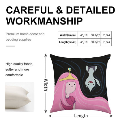 Princess Bubblegum And Marceline Linen Throw Pillow Cover
