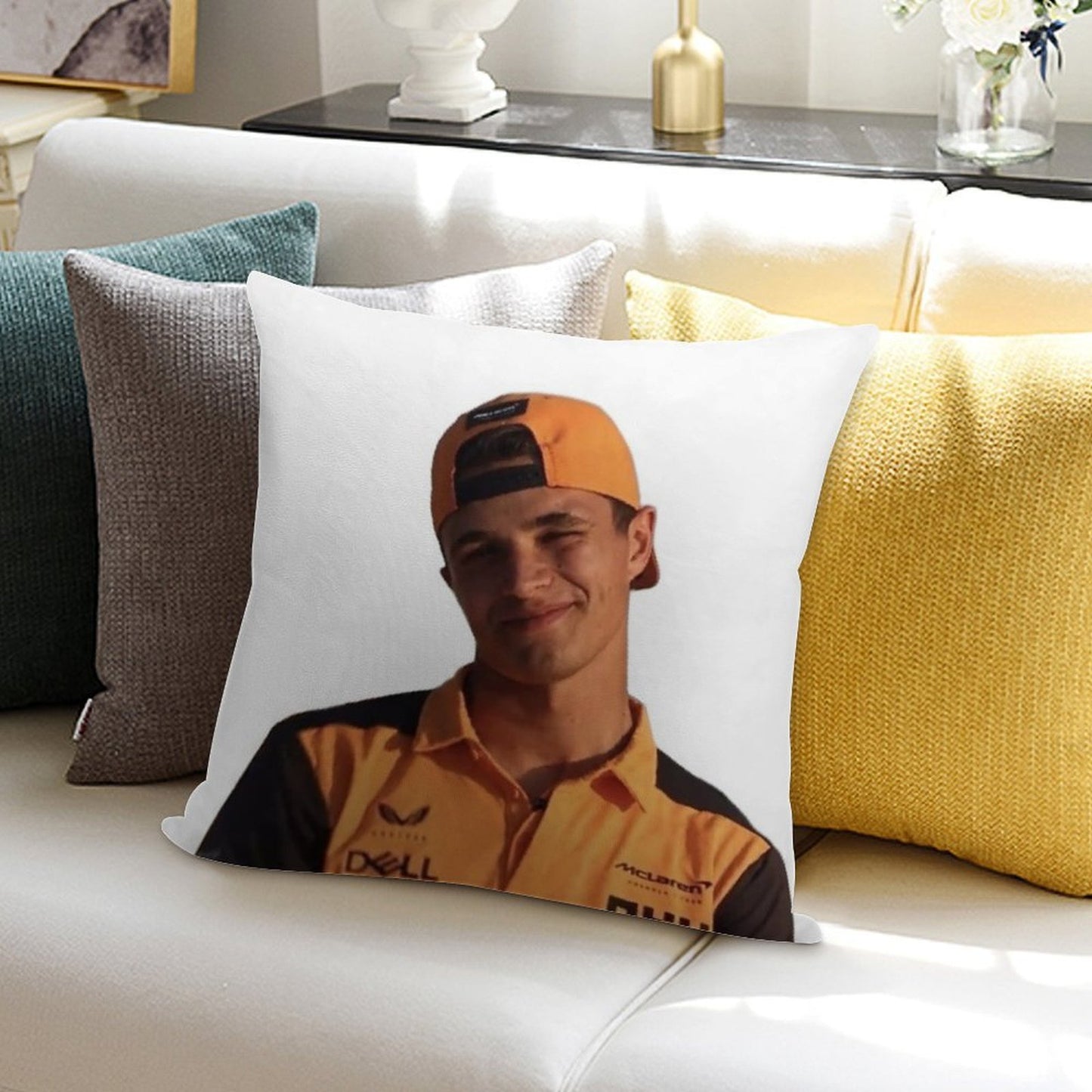 Lando Norris Soft Multiple Sizes Throw Pillow
