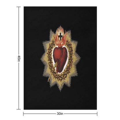 Sacred Heart of Jesus Catholic Throw Blanket
