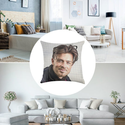 Jack Grealish Smile Linen Throw Pillow Cover