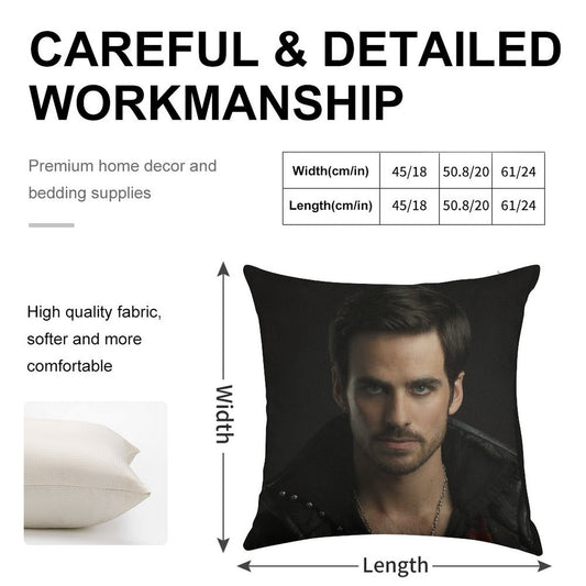 Colin O'Donoghue As Captain Hook Linen Throw Pillow Cover
