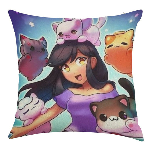 Aphmau Linen Throw Pillow Cover