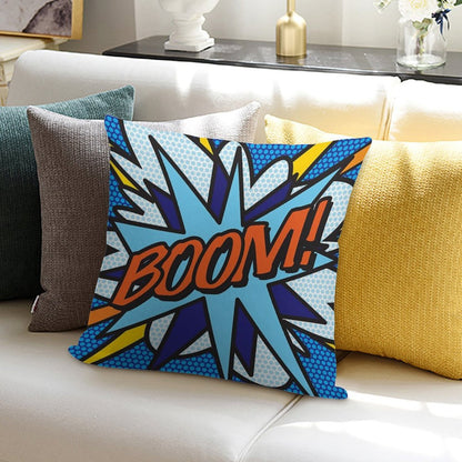 BOOM Comic Book Pop Art Modern Fun Retro Soft Luxury Feel Throw Pillow
