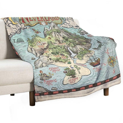 Neverland Map Throw Blanket