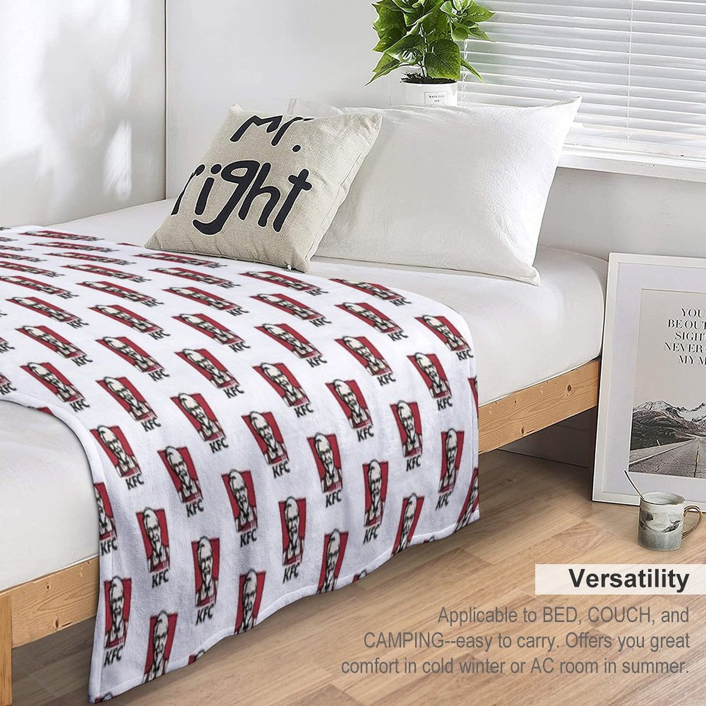 Fast Food Chicken Restaurant KENTUCKY Throw Blanket