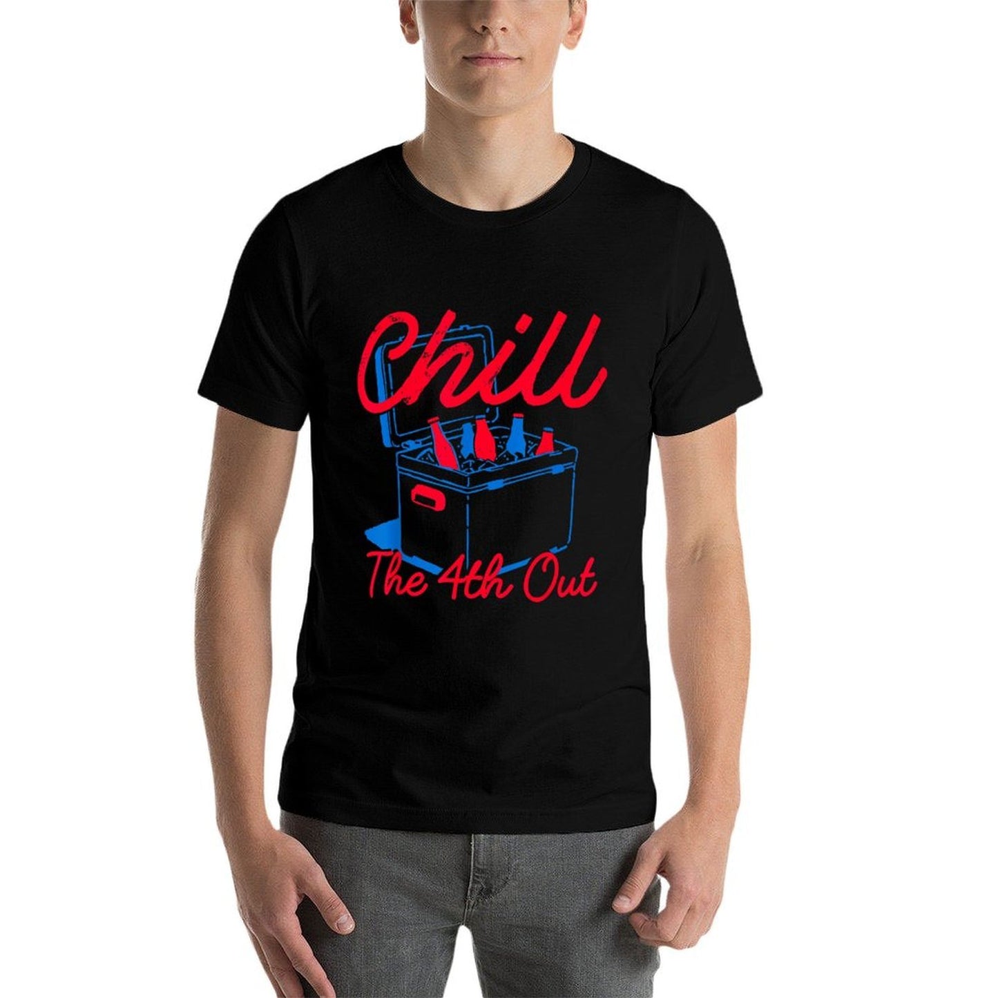 Chill The 4th Out Funny 4th of July Beer Patriotic Party USA  Durable T-Shirt