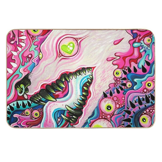 Glitterwolf Acrylic Painting  Long-Lasting Bath Mat