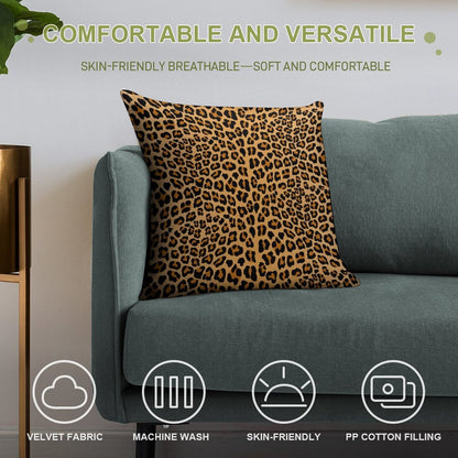 Trendy Leopard Print Aesthetic – Wild Animal Pattern Design Soft Multiple Sizes Throw Pillow