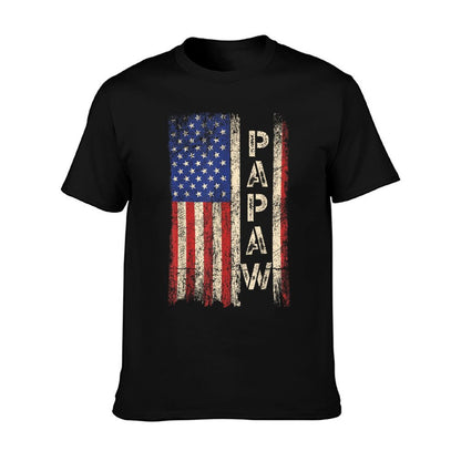 Papaw Grandpa US American Flag Shirt Grandfather Day T-Shirt