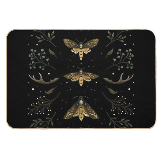 Death Head Moths Night Bath Mat