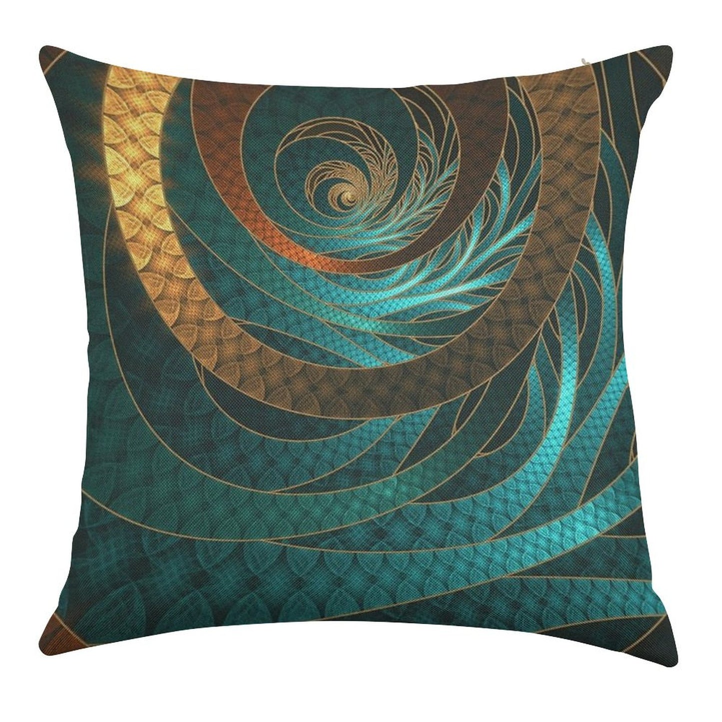 Beautiful Corded Leather Turquoise Fractal Bangles Linen Throw Pillow Cover