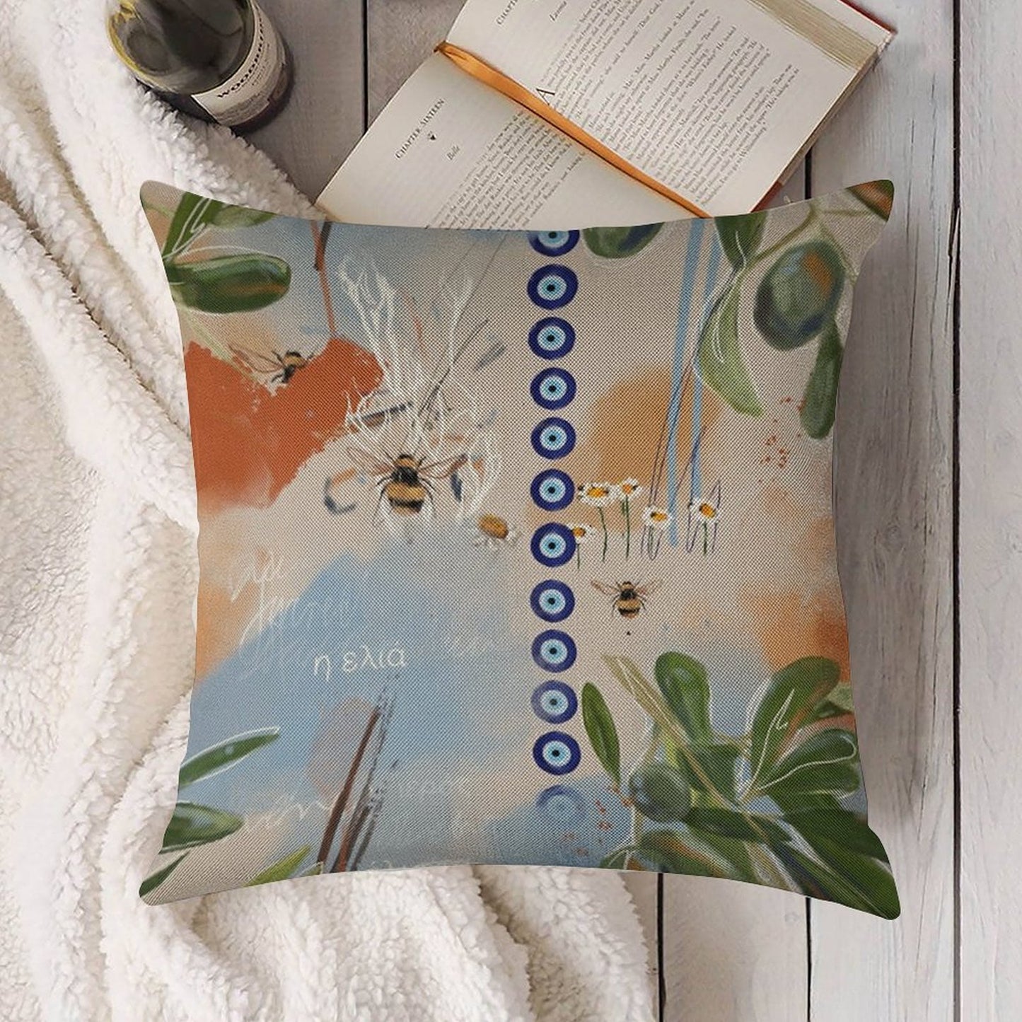The Olive Tree Linen Throw Pillow Cover
