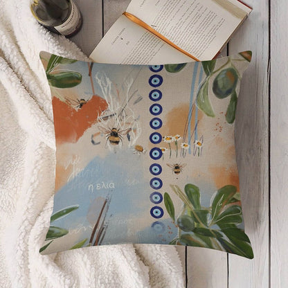 The Olive Tree Linen Throw Pillow Cover