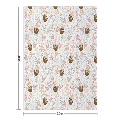 Baby Flower With Sloth Throw Blanket