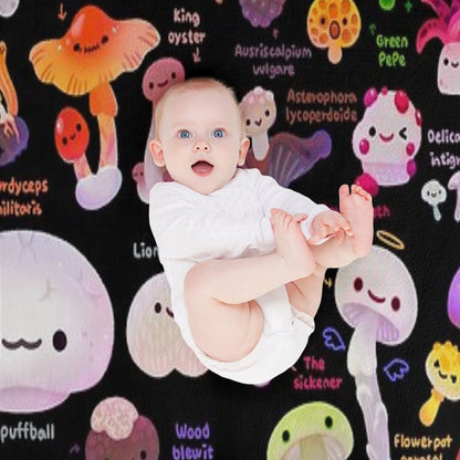 Mushroom - Name Throw Blanket