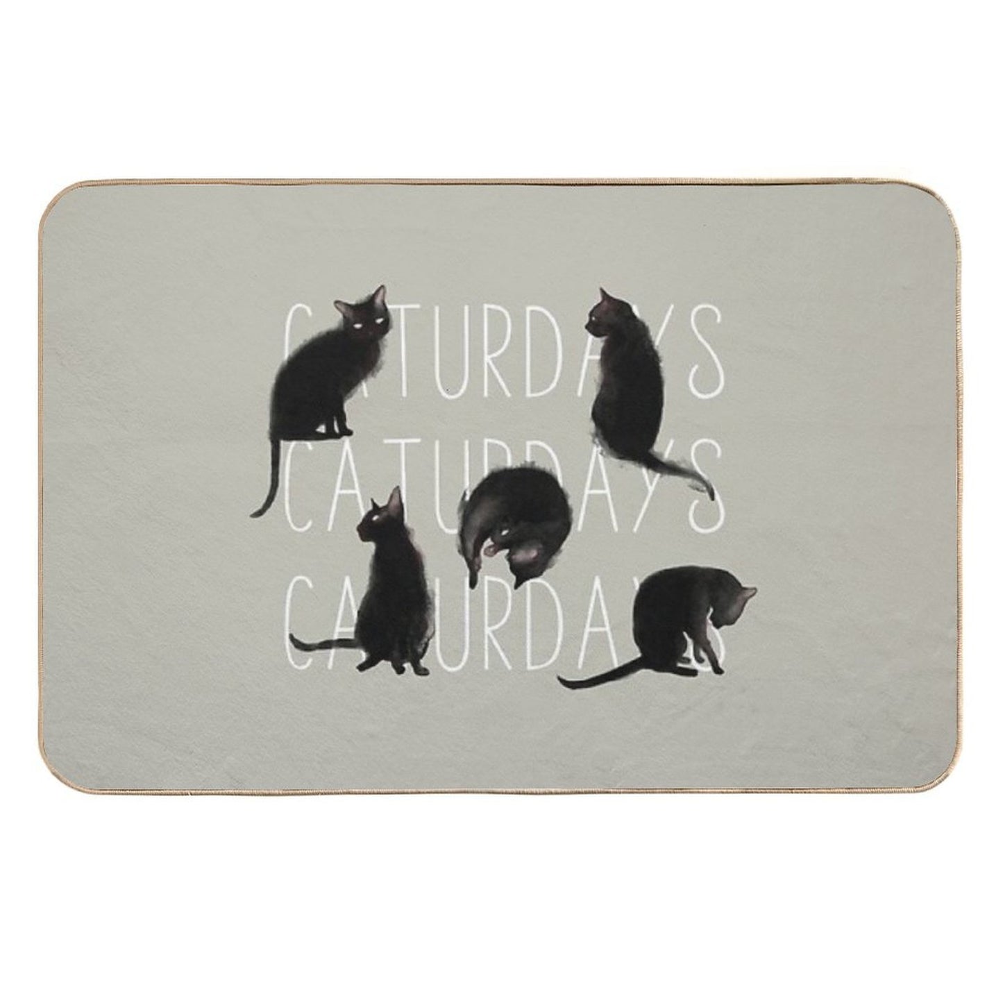 Caturdays - Black Cat  Versatile Bath Mat