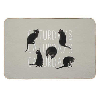 Caturdays - Black Cat  Versatile Bath Mat