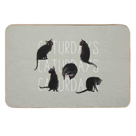 Caturdays - Black Cat  Versatile Bath Mat