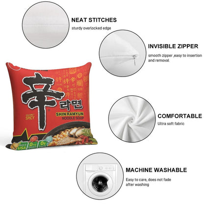 Nongshim Shin Ramyun (Spicy) Soft Ultra-Soft Texture Throw Pillow