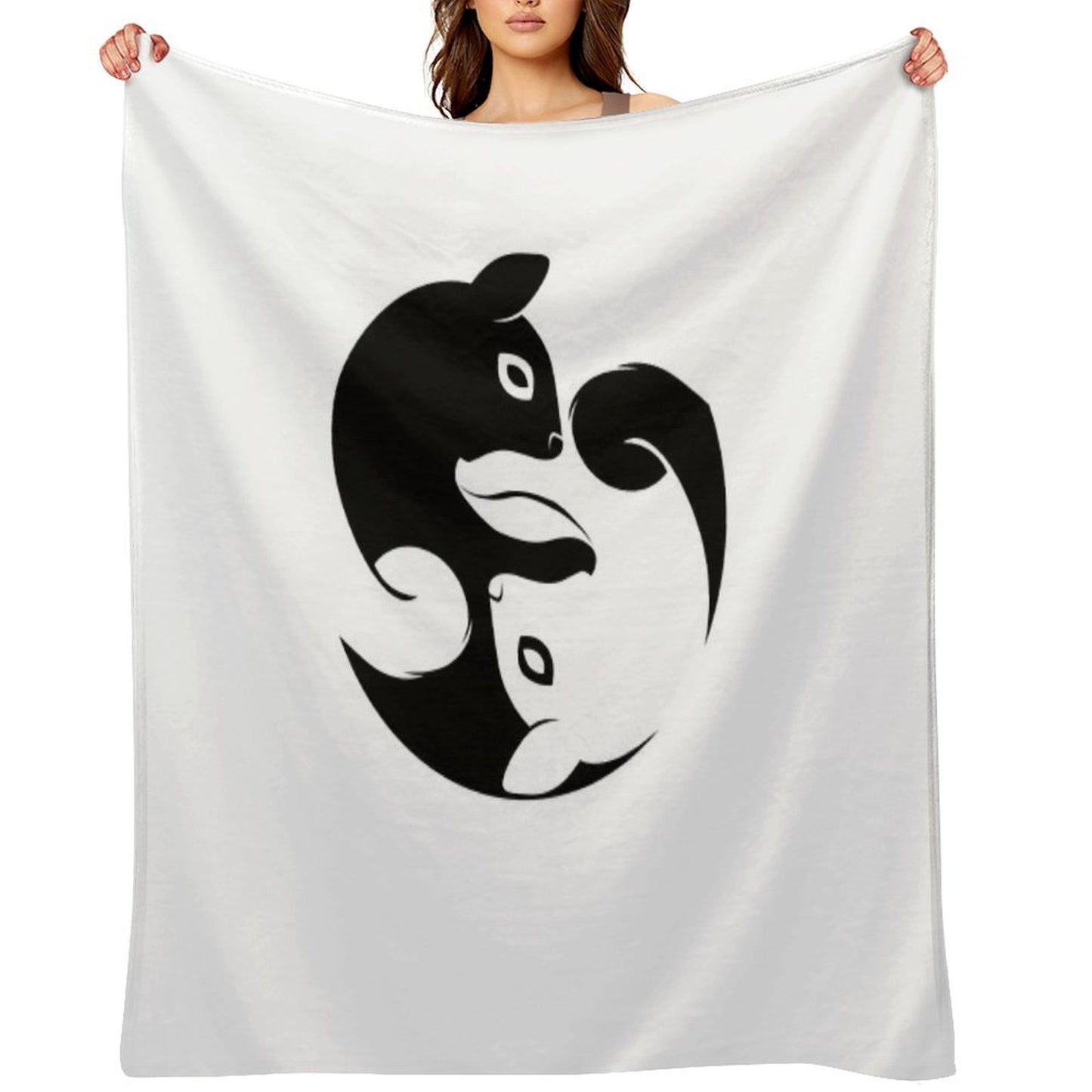 Yin Yang Squirrel - Zen Yoga Symbol Throw Blanket