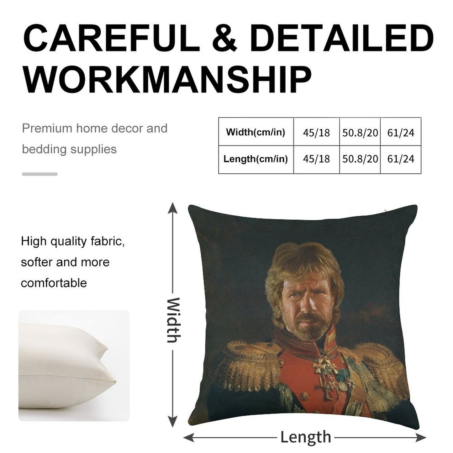 Chuck Norris - Replaceface Linen Throw Pillow Cover