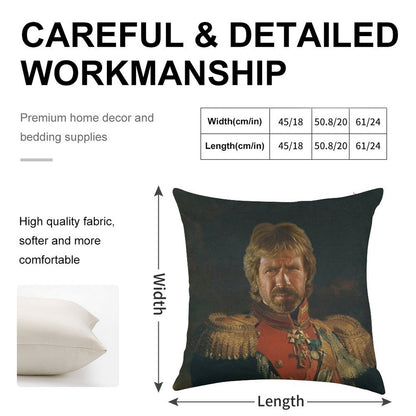 Chuck Norris - Replaceface Linen Throw Pillow Cover