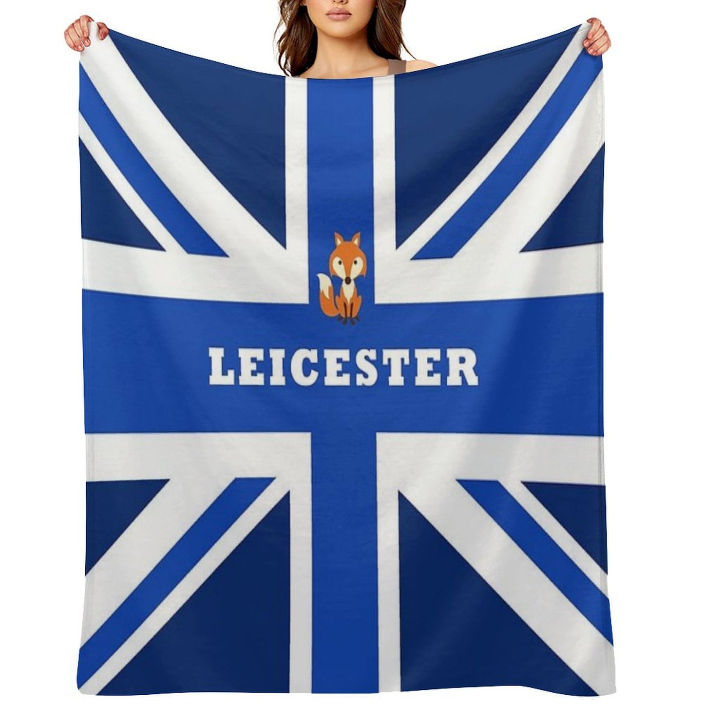 Leicester - Union Jack Flag Throw Blanket