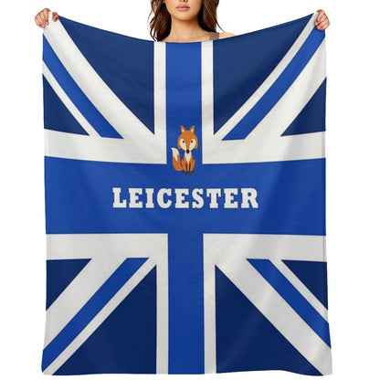 Leicester - Union Jack Flag Throw Blanket