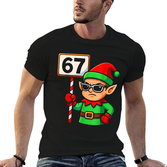 Funny Elf Six Seven 6 7 Meme Christmas Costume 67 Women Kids  Cotton T-Shirt