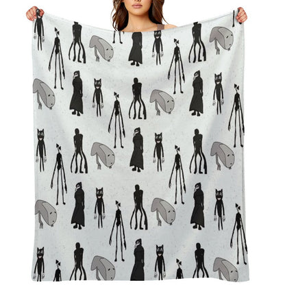 Siren Head, Breaking News, Witch Dr, Bridge Worm, Cartoon Cat Throw Blanket