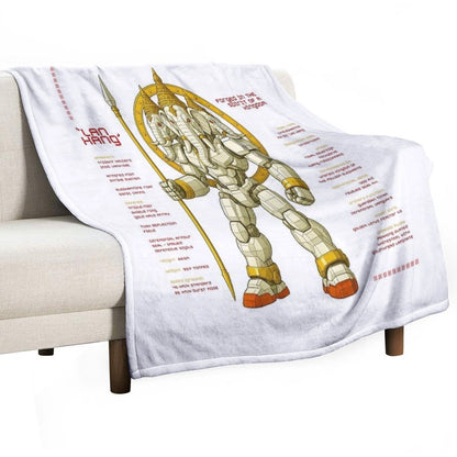 Lan Xang Mecha Warrior Lao Elephant King Design Throw Blanket